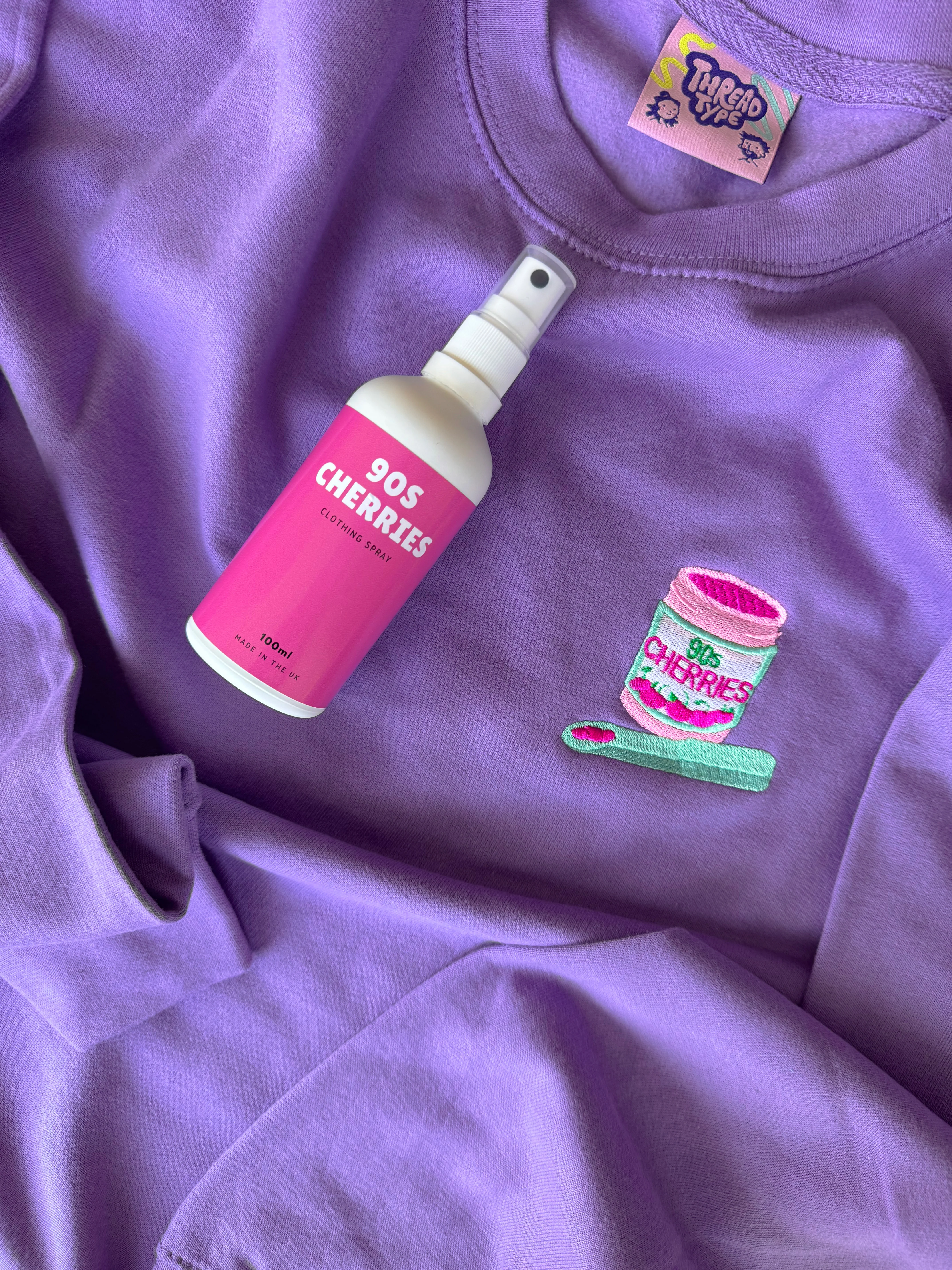 90s Cherries Scented Embroidered Sweatshirt - Image 3