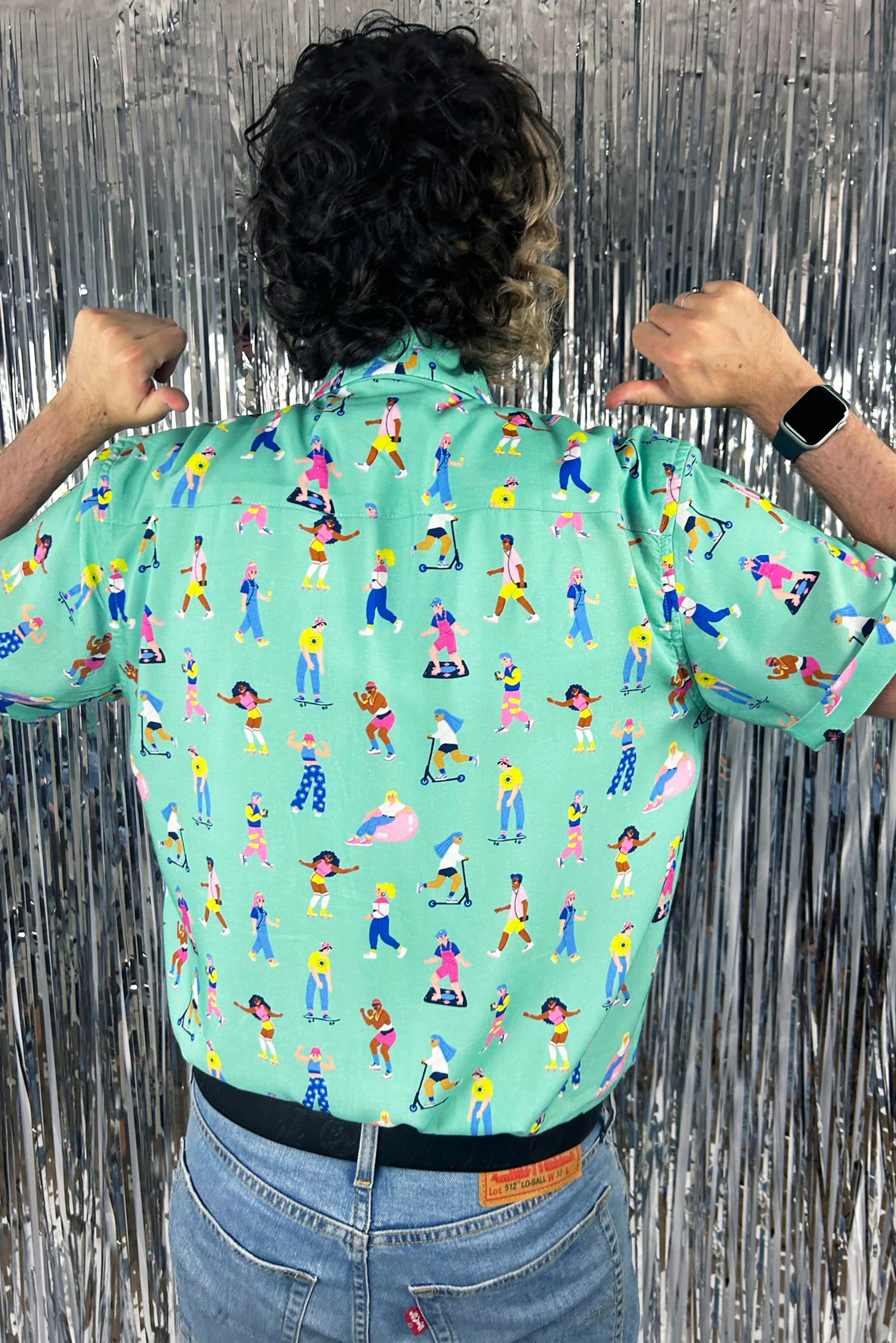 90s Living Illustrated Unisex Pattern Shirt - Image 7