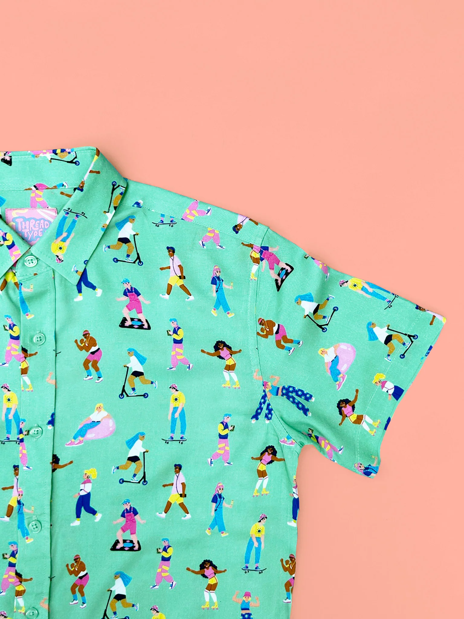 90s Living Illustrated Unisex Pattern Shirt - Image 9
