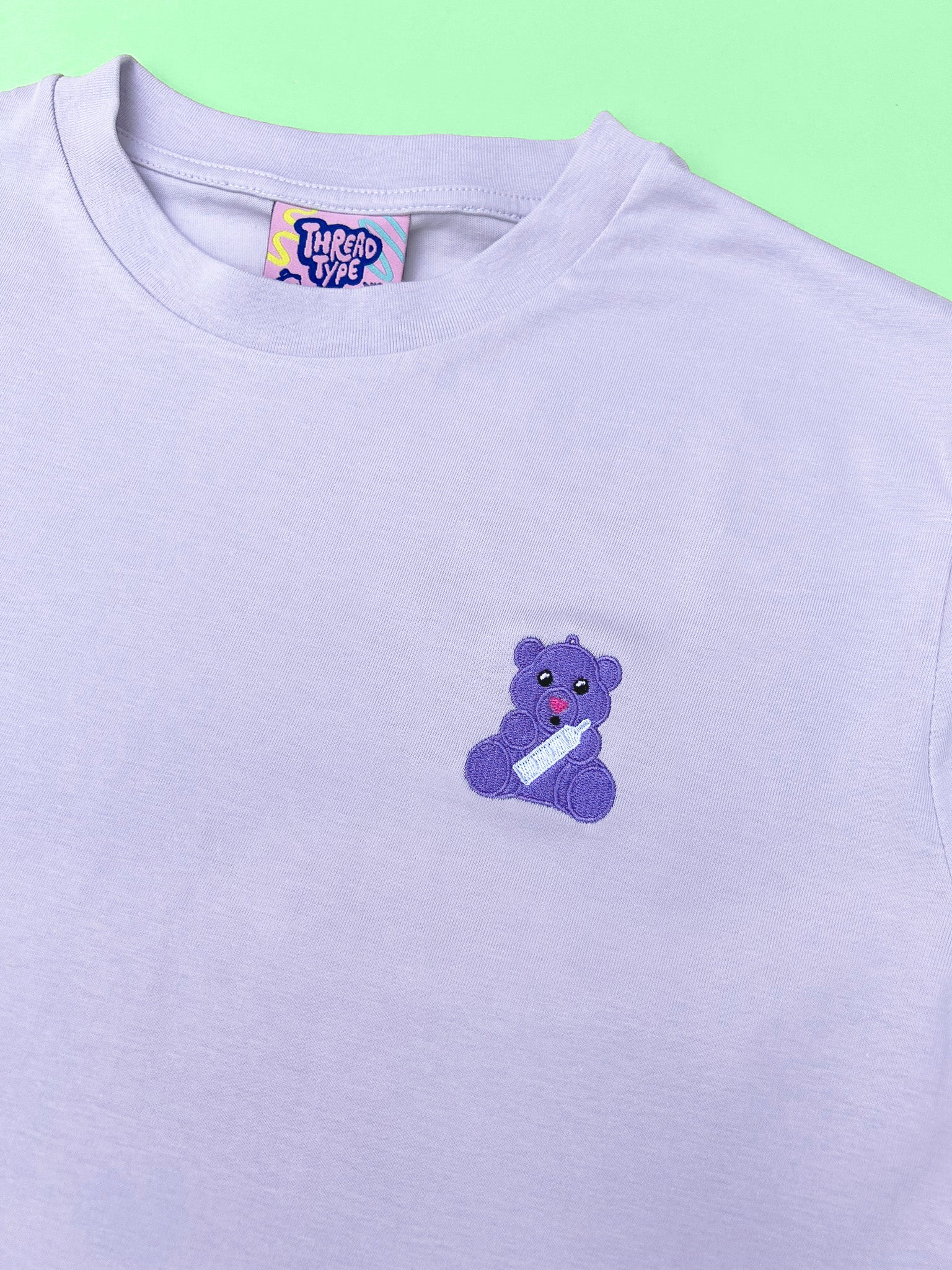 90s Scented Bear Embroidered T-shirt - Image 4