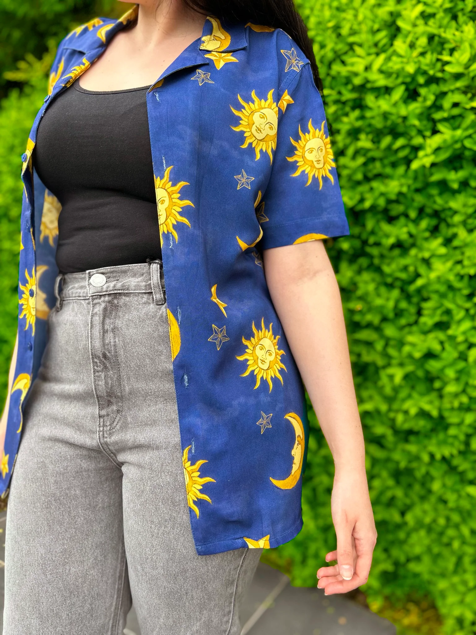 90s Sun and Moon Unisex Hawaiian Shirt - Image 3