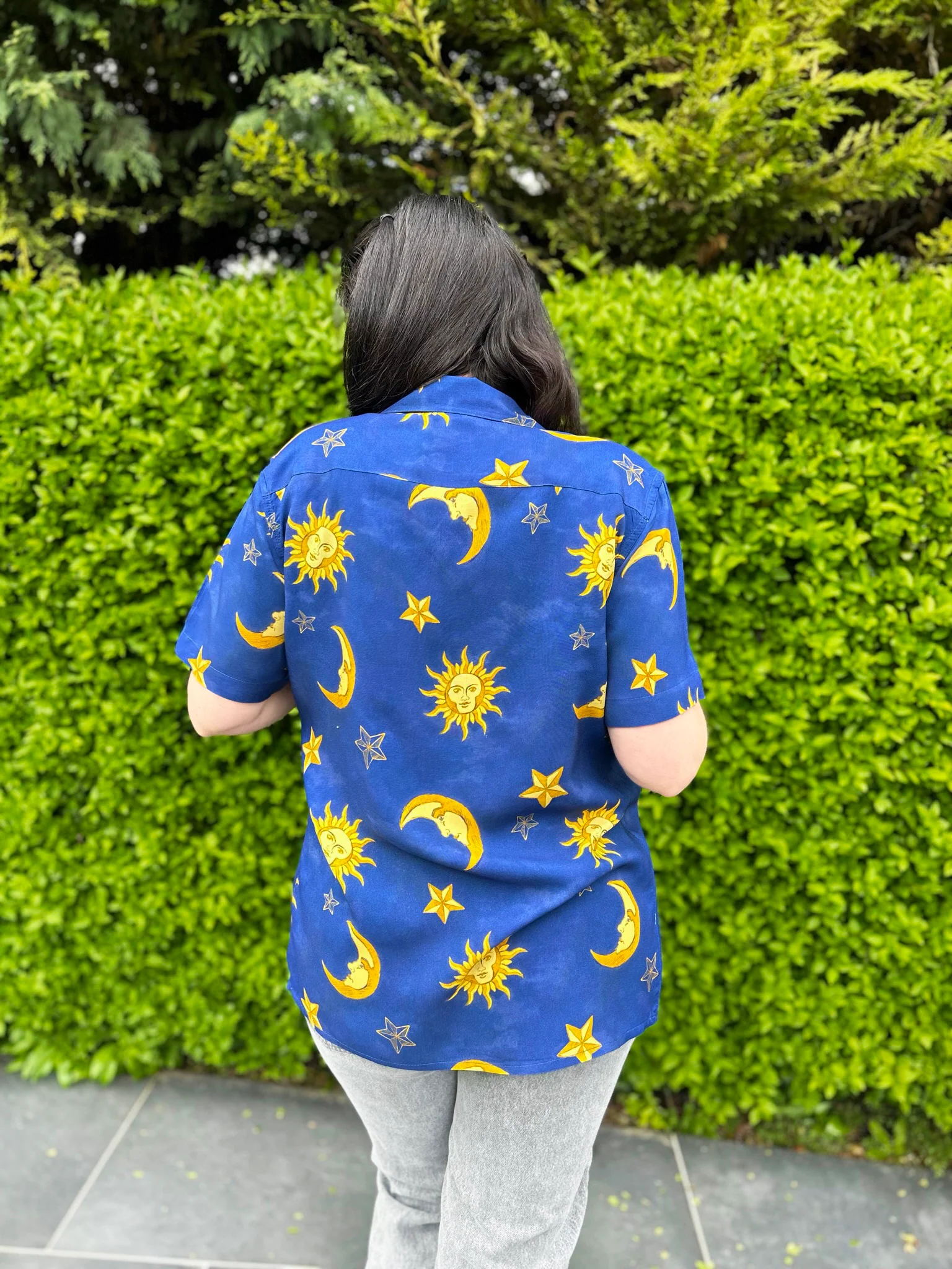 90s Sun and Moon Unisex Hawaiian Shirt - Image 4