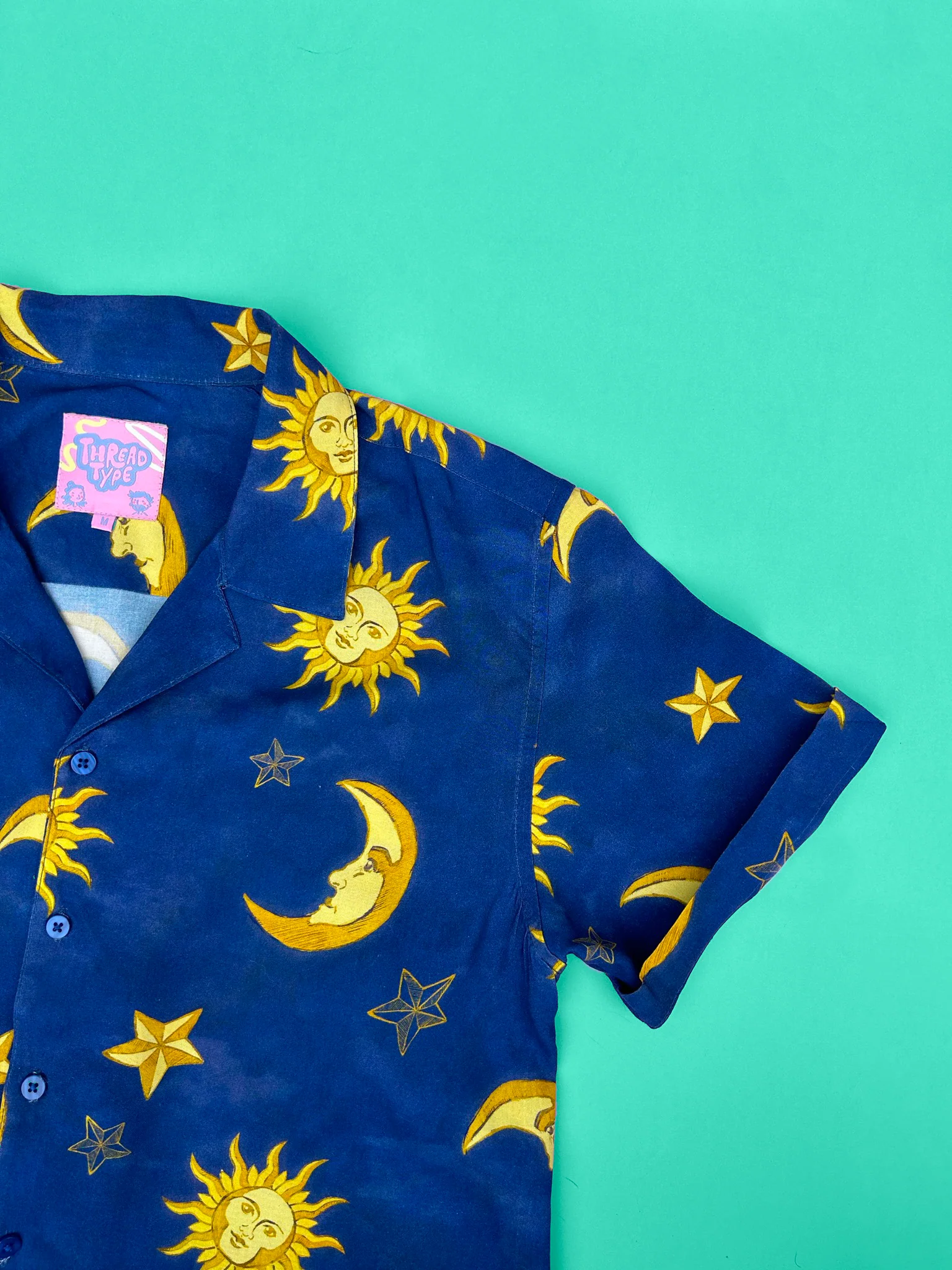 90s Sun and Moon Unisex Hawaiian Shirt - Image 7